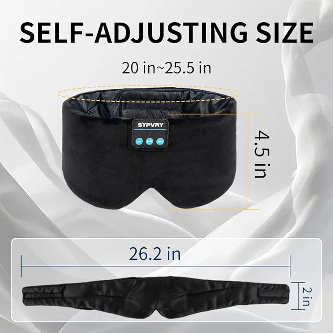 Sleep Mask Bluetooth 5.4 Headphones Soft Wireless Headband Eye Mask Blackout - Image 6