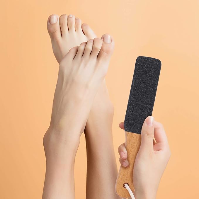 2 Pieces Foot File Callus Remover Heel Grater Wooden Handle Foot Scrubber - Image 7