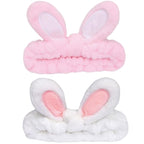 musejoy 2 Pcs Headband Bunny Ears Headband Cute Spa Headbands by musejoy