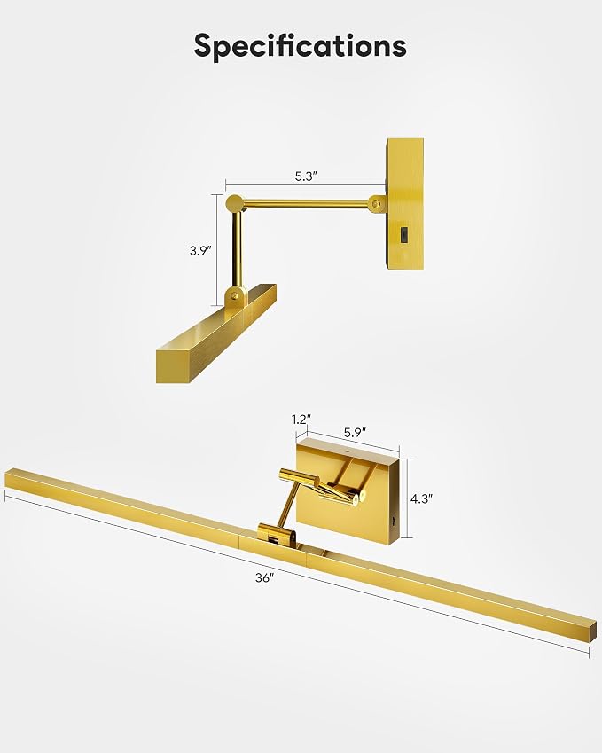 VONLUCE 36" LED Bathroom Vanity Light, 3CCT Modern LED Vanity Lights - Image 6