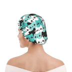 Cat Pattern Shower Cap For Women Reusable Waterproof Double Layers Bath Cap - Image 7