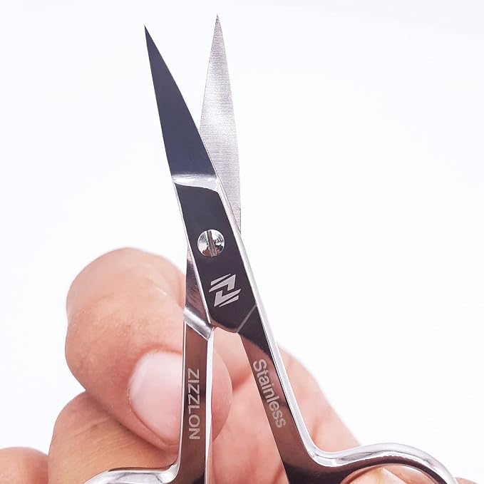 Nail Scissors Curved Micro Serrated Stainless Steel Eyebrow Scissors - Image 7