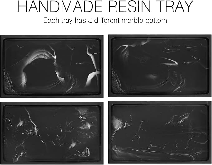 Luxspire Bathroom Vanity Tray, Resin Dresser Jewelry Ring Dish Tank Storage - Image 8