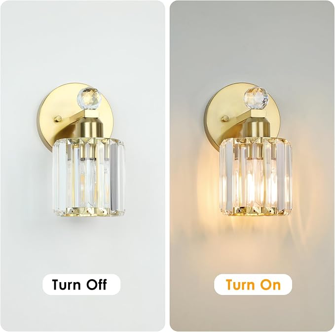 1-Light Gold Bathroom Light Fixtures, Modern Bathroom Vanity Lights Fixture - Image 4