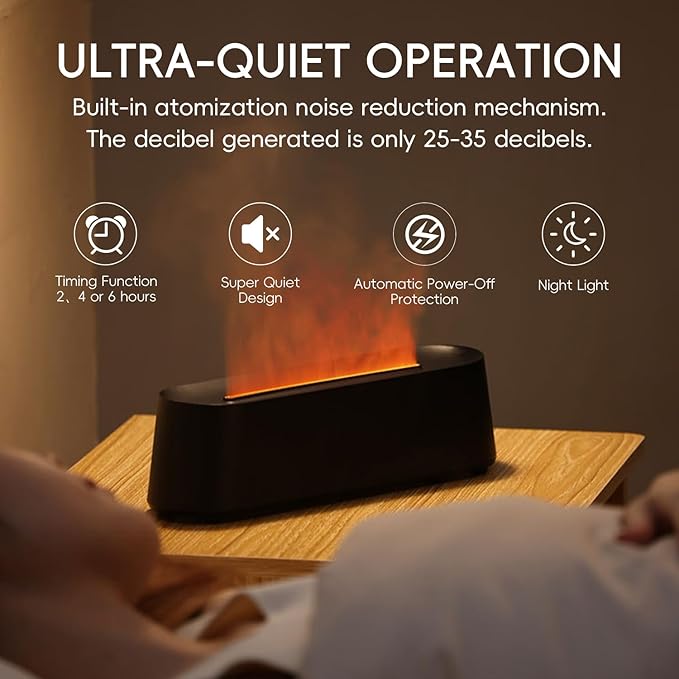 YALEDI Essential Oil Diffuser, Fireplace Flame Fire Oil Diffuser, 250ml Cool - Image 4