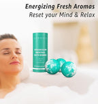 Magnesium Menthol Fizzing Bath Bomb Eucalyptus Peppermint Epsom Salt Refreshing - Image 2