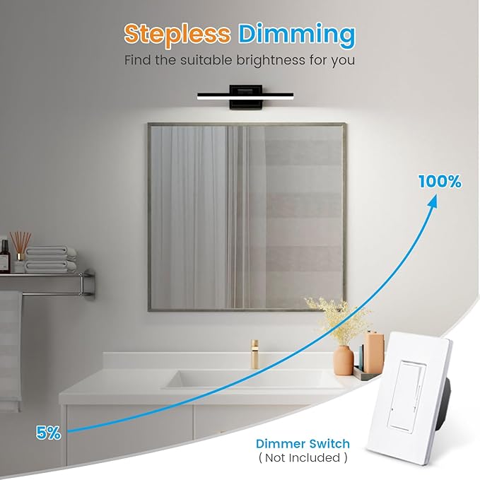 VOLISUN Modern Bathroom Vanity Light 15.7 inch, 12W Dimmable 5CCT Led Bathroom - Image 4
