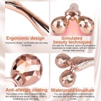3D Face Roller Metal Facial Massager Face Sculpting Gua Sha Massage Tool - Image 3