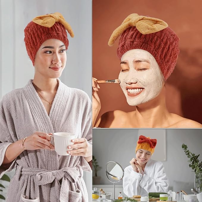 2Pcs Microfiber Hair Towel Wrap - Image 7