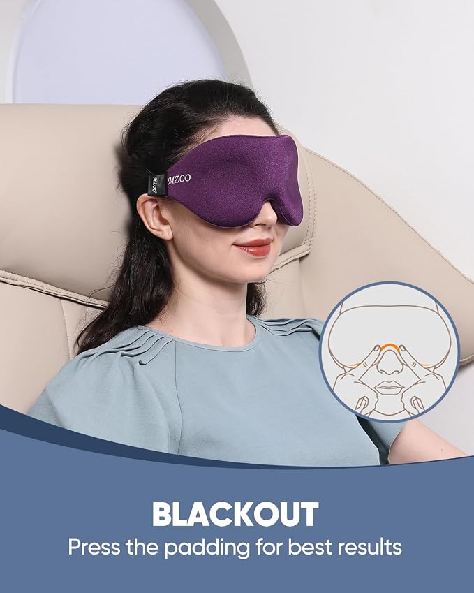MZOO Luxury Sleep Eye Mask for Side Sleeper Men Women, Zero Eye Pressure 3D - Image 4