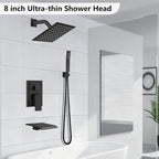 Midanya Shower System with Tub Spout, Bathtub Shower Faucet Set with Square - Image 2