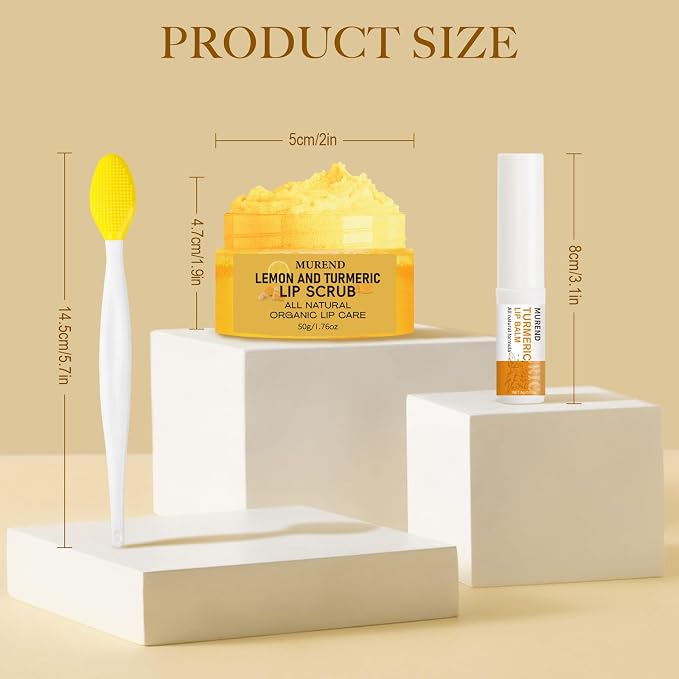 3PCS Turmeric Lemon Lip scrub and Turmeric Lip Balm - Image 7