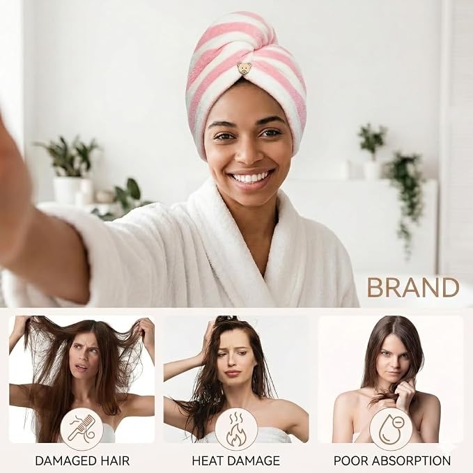 3 Pack Microfiber Hair Towel Wrap - Image 8