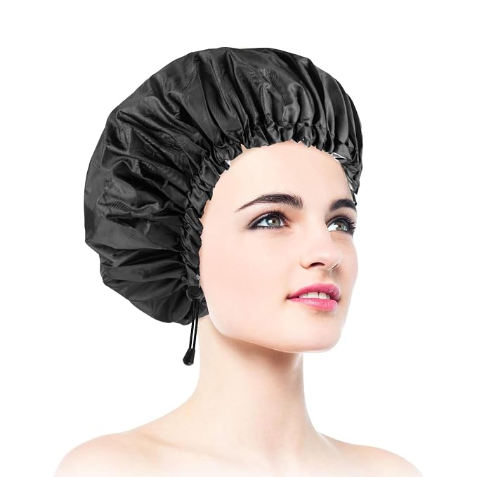 1 PCS Shower Cap, Double Layer & Adjustable Bathing Cap by WINSTECK