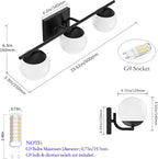 Ralbay Matte Black Bathroom Lights - Image 5