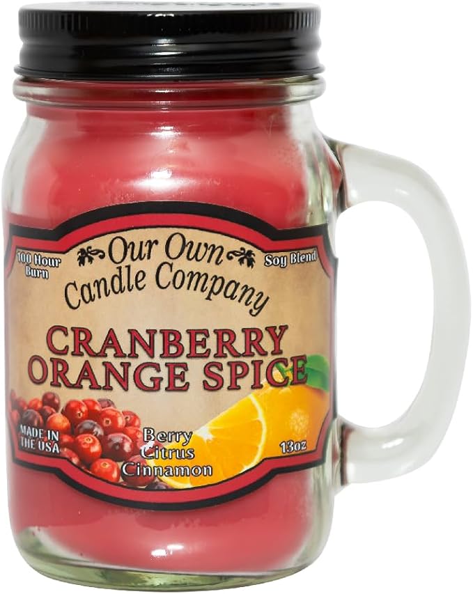 Our Own Candle Company, Cranberry Orange Spice Scented Mason Jar Candle by OurOwnCandleCompanycandles