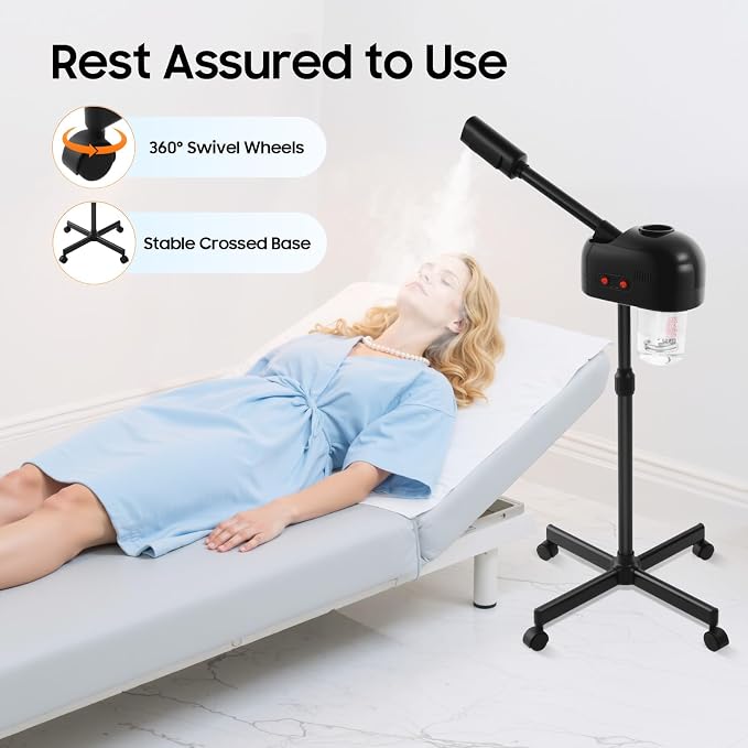 Professional Facial Steamer, Hot Ozone Face Steamer on Wheels - Image 4