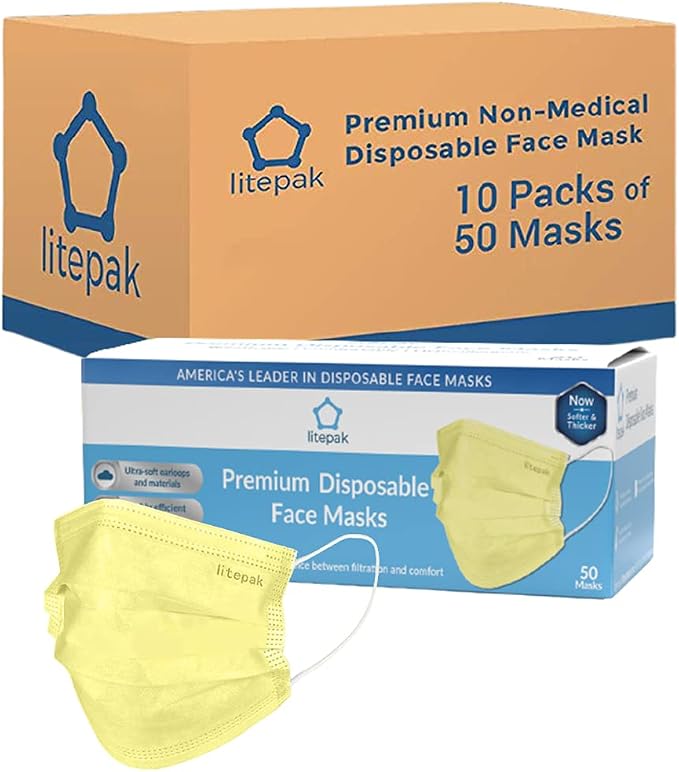 Litepak 500pcs Premium Disposable Face Mask SOFT 3ply Nose Wire - Image 5
