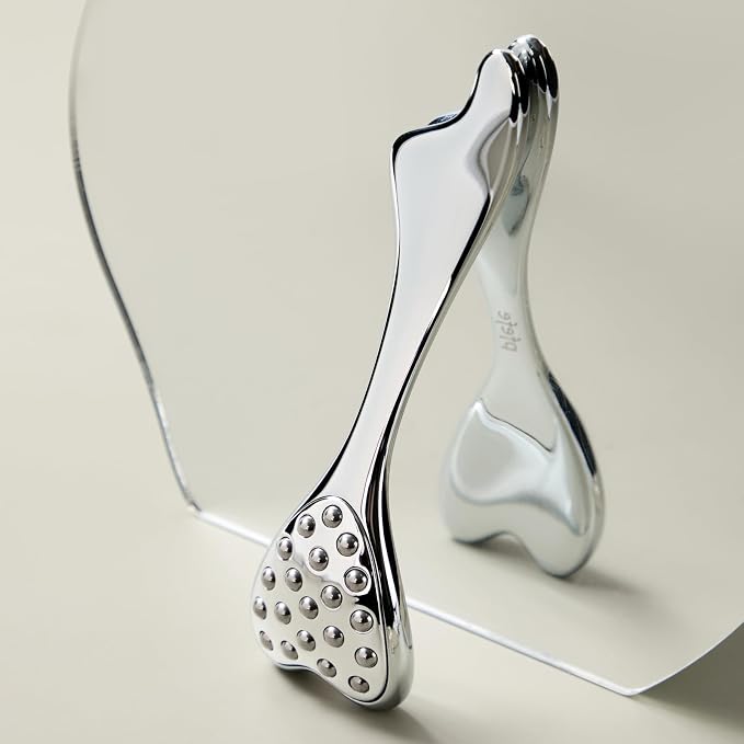pfefe Stainless Steel Gua Sha & Face Roller, 3-in-1 Dolphin Facial Roller - Image 9