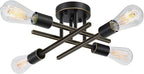 SunRider Industrial 4-Light Semi Flush Mount Ceiling Light Fixture, Oil Rubbed by SunRider