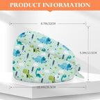 Adjustable Scrub Cap with Buttons & Sweatband, Working Hat with Elastic Tie Back - Image 3