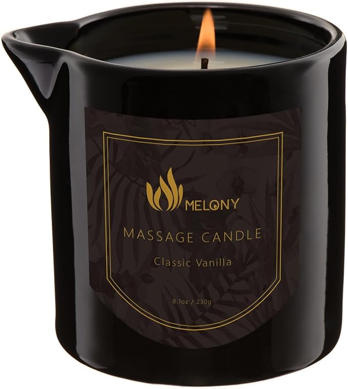 MELONY Massage Oil Candle for Pure Relaxation- 8.1 oz- Moisturizing Essential by MELONY