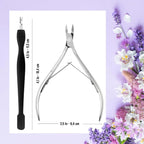 Nail Cuticle Trimmer with Cuticle Pusher Tool. Cuticle Nippers Professional and - Image 2