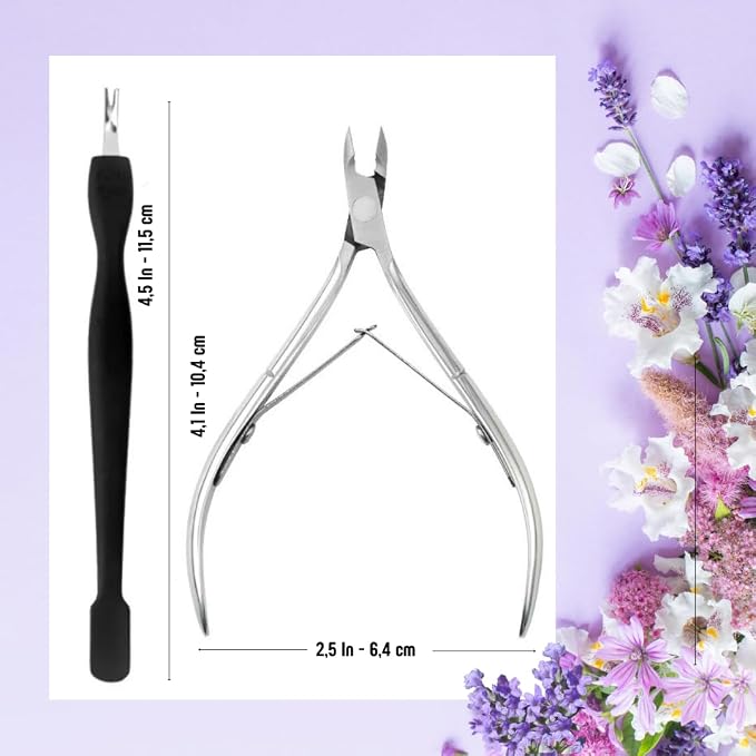 Nail Cuticle Trimmer with Cuticle Pusher Tool. Cuticle Nippers Professional and - Image 2