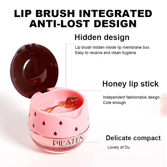 Strawberry & Honey Lip Balm, Vitamin E Lip Masks & Moisturizing Propolis - Image 8