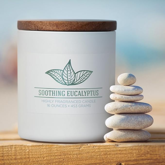 Carolina Soothing Eucalyptus Scented Candle, 16 oz Wellness Relaxing - Image 4