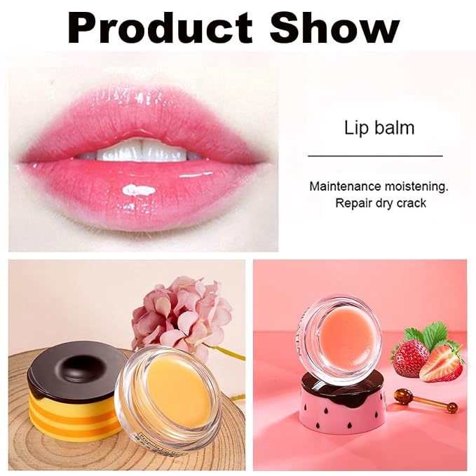 2PCS Strawberry Lip Balm, Vitamin E Lip Masks & Moisturizing Propolis Sleeping - Image 7