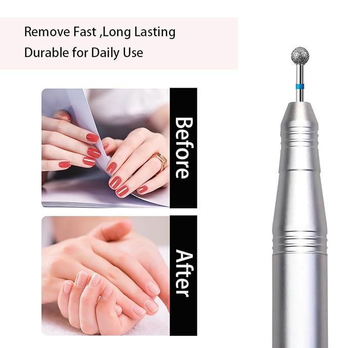 10pcs Safety Ball Cuticle Drill Bits, Carbide Diamond Nail Bits - Image 4