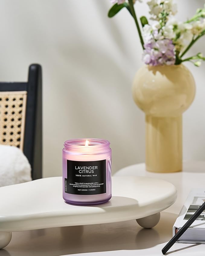 M&SENSE Lavender Citrus Scented Candles, 7.05oz Organic Soy Wax, 50 Hours Clean - Image 6