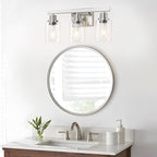 3-Light Bathroom Light Fixtures, Nickel Bathroom Vanity Light - Image 2