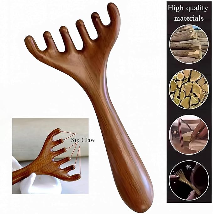 OULIGET Natural Wooden Gua Sha Tool, Wooden Gua Sha Scraping Massage Tool - Image 4