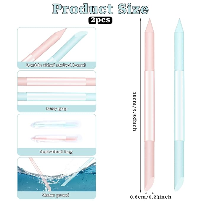 Glass Cuticle Pusher Set of 2 Cuticle Remover Tool Nail Cuticle Trimmer Double - Image 3