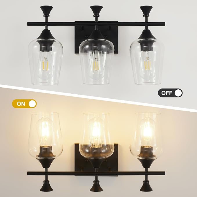 Bathroom Light Fixtures, Matte Black Vanity Lights - Image 2