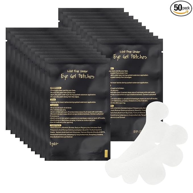 100 Pairs Eye Under Gel Pads Eyelash Extensions Patches, Lash Extension Lint by Mekupeu