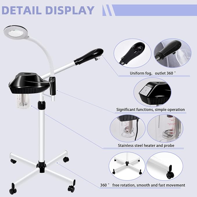 Professional Facial Steamer, 2 in 1 Facial Steamer - Image 2
