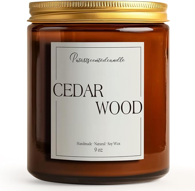 Cedar Wood Candles for Home Scented, Natural Soy Aromatherapy Non Toxic Candles - Image 8