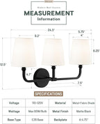 Bathroom Light Fixtures, Matte Black Vanity Lights - Image 3