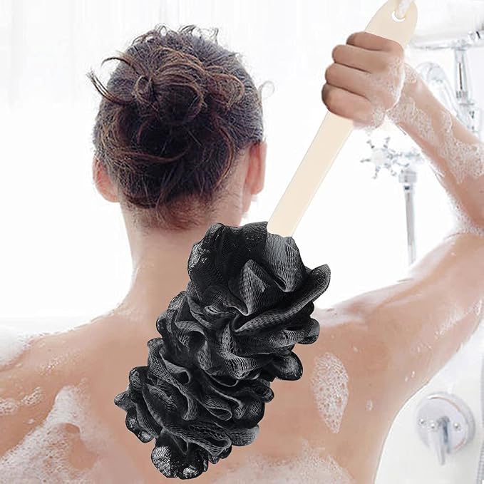 Back Scrubber for Shower, Loofah Long Handle Bath Body Brush, Soft Nylon Mesh - Image 5
