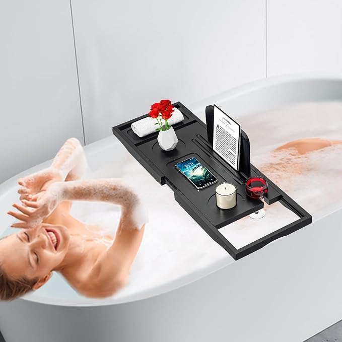 Premium Bathtub Caddy Tray Black - Image 6