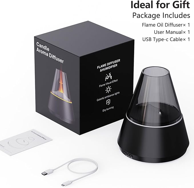 Flame Essential Oil Diffuser, Upgrade 7 Colour Lights Aromatherapy Diffuser - Image 7