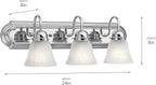 Kichler 24" 3-Light Vanity Bath Light in Chrome, Modern Bathroom Light - Image 4