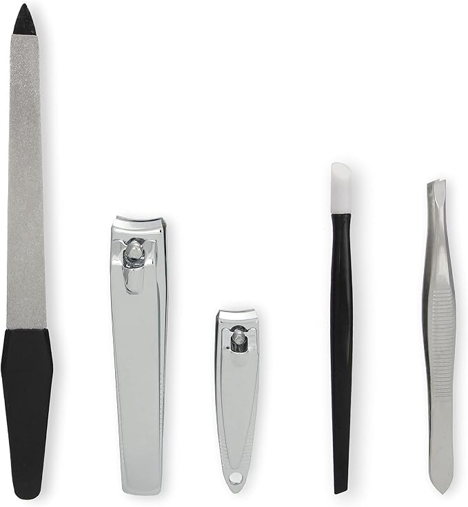 Amazon Basics 5-Piece Nail Care Grooming Kit, Manicure Pedicure Set - Image 3