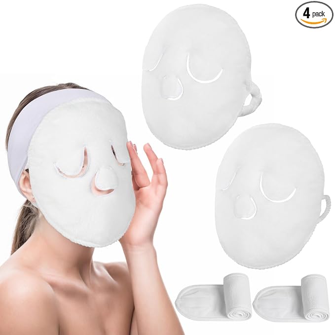 Face Steaming Towel, 4 Pack Reusable Face Towel Mask by Sodknow