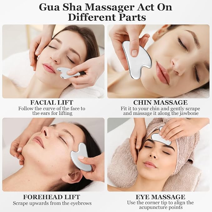 URAQT Stainless Steel Gua Sha Facial Tools Guasha Tools - Image 5