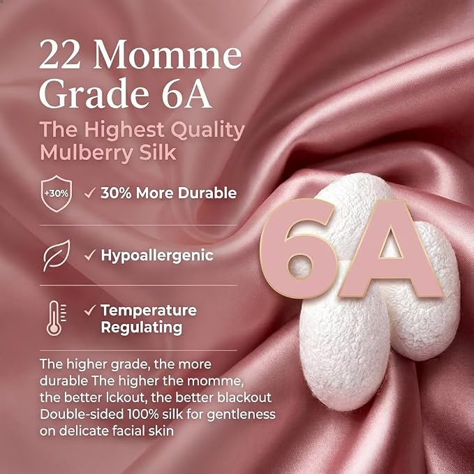 MATASSE 100% Mulberry Silk Sleep Mask 22 Momme Grade 6A - Image 3