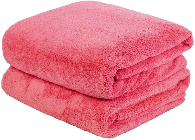 JML Large Microfiber Bath Towels, 2 Pack, Super Soft, Lint-Free Fleece Bathroom by JML